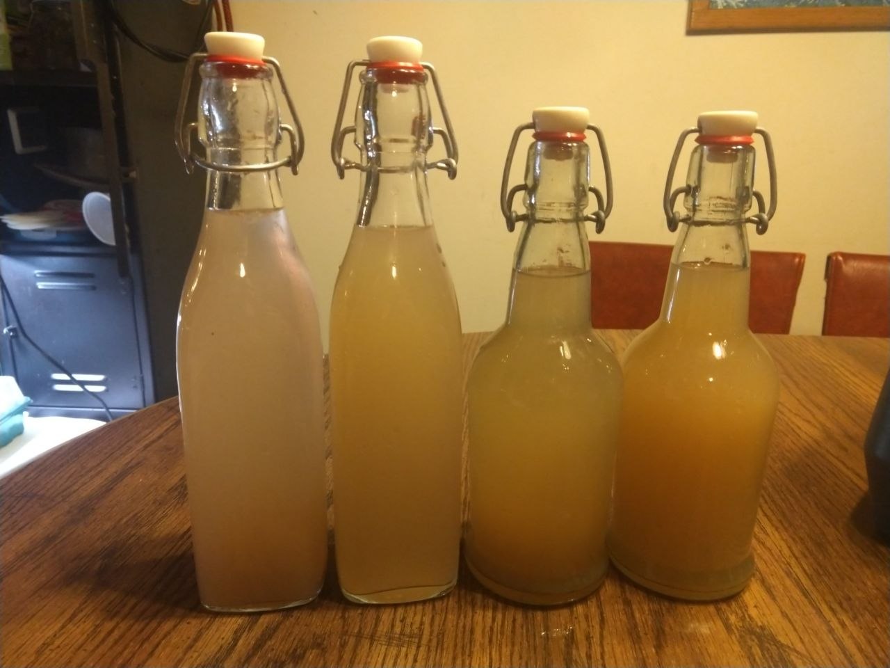 Ginger beer in flip top bottles.