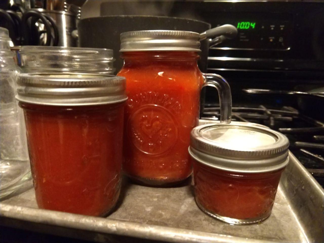 Jars of jalapeno ketchup.