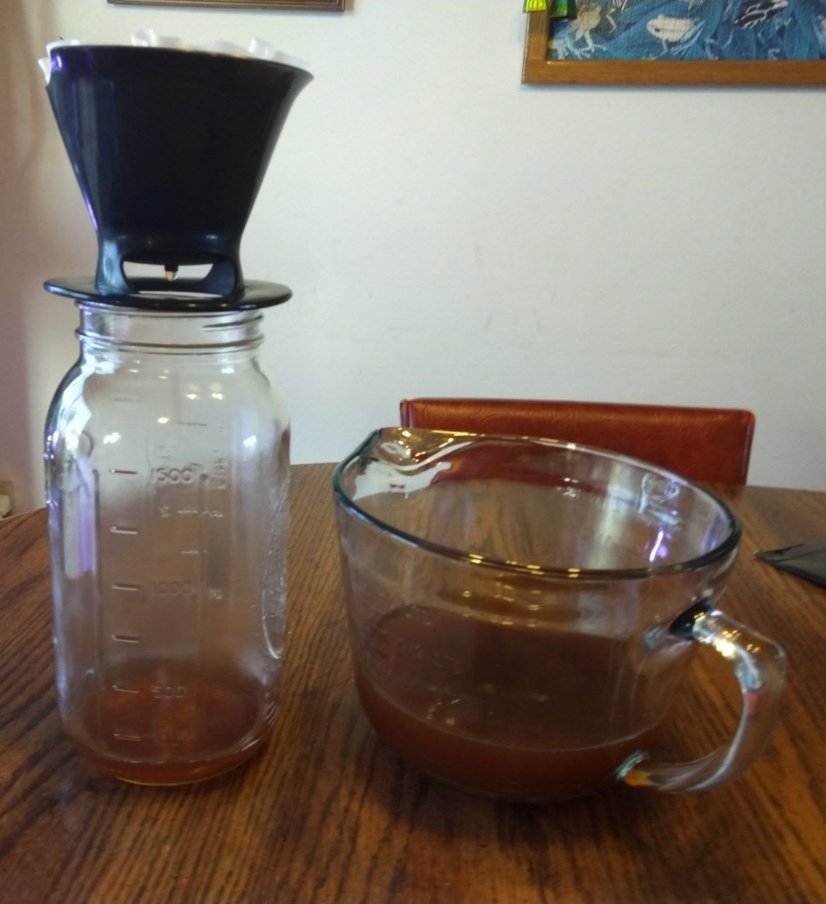 Root beer filtering.